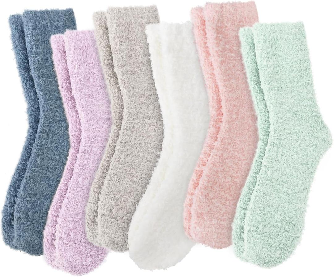 Fuzzy Socks Gifts for Women - Cozy Fluffy Winter Soft Warm Plush Slipper Socks - Christmas Stocking Stuffers for Women