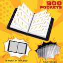 Trading Card Binder 9 Pocket Holds 900 Cards with 50 Removable Sleeves, Large