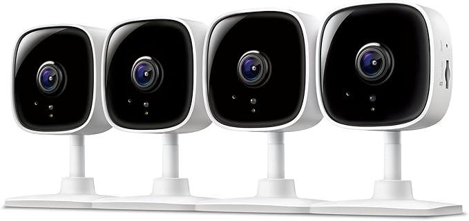 Tapo 1080P Indoor Wired Security Camera  Works as a Baby & Pet Monitor, Motion Detection, 2Way Audio, Siren, Night Vision, SubscriptionFree Local or Optional Cloud, Works with Alexa, C100(4Pack) Unopened