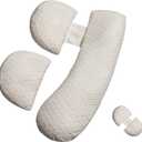 Pregnancy Pillow for Pregnant Women, Soft Maternity Pillow with Detachable & Adjustable, Pillow with Pillow Cover - Support for Back, HIPS, Legs