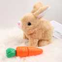 Bunny Plush Toy with Carrot Toy, Interactive Bunny Toy Electronic Hopping Rabbit Toy Walking Bunny Toys with Sounds Wiggle Ears Twitch Nose Bunny Toy for Kids Easter Birthday Gifts