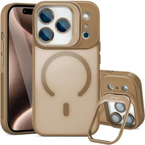 Magnetic for iPhone 17 Pro Max Case(Compatible with MagSafe) Camera Lens Protector & Kickstand, Military Shockproof Slim Phone Cover Anti-Scratch, Anti-Yellowing, Drop Protection Gold
