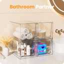 A-LuGei  Acrylic Stackable Storage Drawers, 11.8" L Makeup Organizer, Bathroom Organizer and, Under Sink Organizer, Plastic Storage Bins