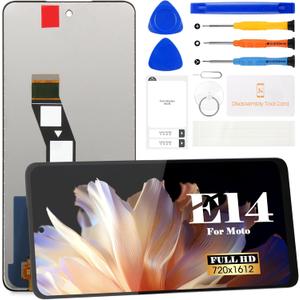SRJTEK for Motorola Moto E14 Screen Replacement for Moto E14 LCD Display for Moto E14 Digitizer Touch Screen Assembly Repair Kits 6.56 inch (Black)