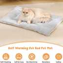 2 Pack Large Cat Bed Mat - 18"x24"(45x60cm) Extra Thick 5cm Soft Self Warming Pet Pad, Reversible Washable Cat Sleeping Mat for Indoor Outdoor Cats Kittens Small Dogs, Thermal Pet Bed Cushion Grey