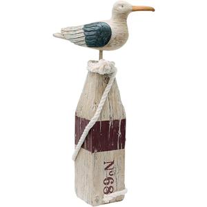 Seagull Figurine Sea Bird Statue Coastal Bird Figurines for Garden Resin Seagull Decor Seabird Decoration Birds Sculptures Yard Outdoor Indoor Nautical Decor Ocean Beach Home 15.5 Inch (Large)