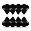 8Pcs of Triangular Powder Puff Makeup Sponges, Made of Super-soft Velvet, Designed for Contouring, Eye, and Corner, Beauty Blender Foundation Mixing Container (Black)