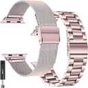 2 Pack for Apple Watch Bands for Women,Metal Strap for Apple Watch Series 11,10,Mesh Stainless Steel Replacement for iWatch 10,9,8,7,6,5,4,SE,SE 2nd,3,Ultra
