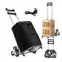 Stair Climbing Cart for Groceries, 330LB Capacity Collapsible Stair Climbing Dolly,Cart for Stairs with Bungee Cord and Swivel Wheels 50L Shopping Bag,Hand Trucks for Moving Shopping, Office Use