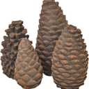 Stanbroil Set of 4 Gas Logs Decorative Ceramic Pine Cones for Indoor or Outdoor Fireplaces and Fire Pits