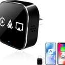 3 in 1 Mini Wireless CarPlay Adapter for iPhone,CarplayAndroid AutoAirplay(No Mirrorlink), iOS10+Android 11, Bluetooth 5.0,USB/Type-C,Plug & Play,5G-WiFi(Black)