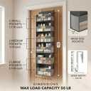 2 x HOMELUX THEORY UPGRADED 6 Tiers Over The Door Organizer Hanging - 100D EXTRA THICK & 50lbs HUGE CAPACITY, 12 Side Mesh Pockets Over The Door Shoe Organizer, Hanging Closet Organizer (Dark Gray, 1pc)