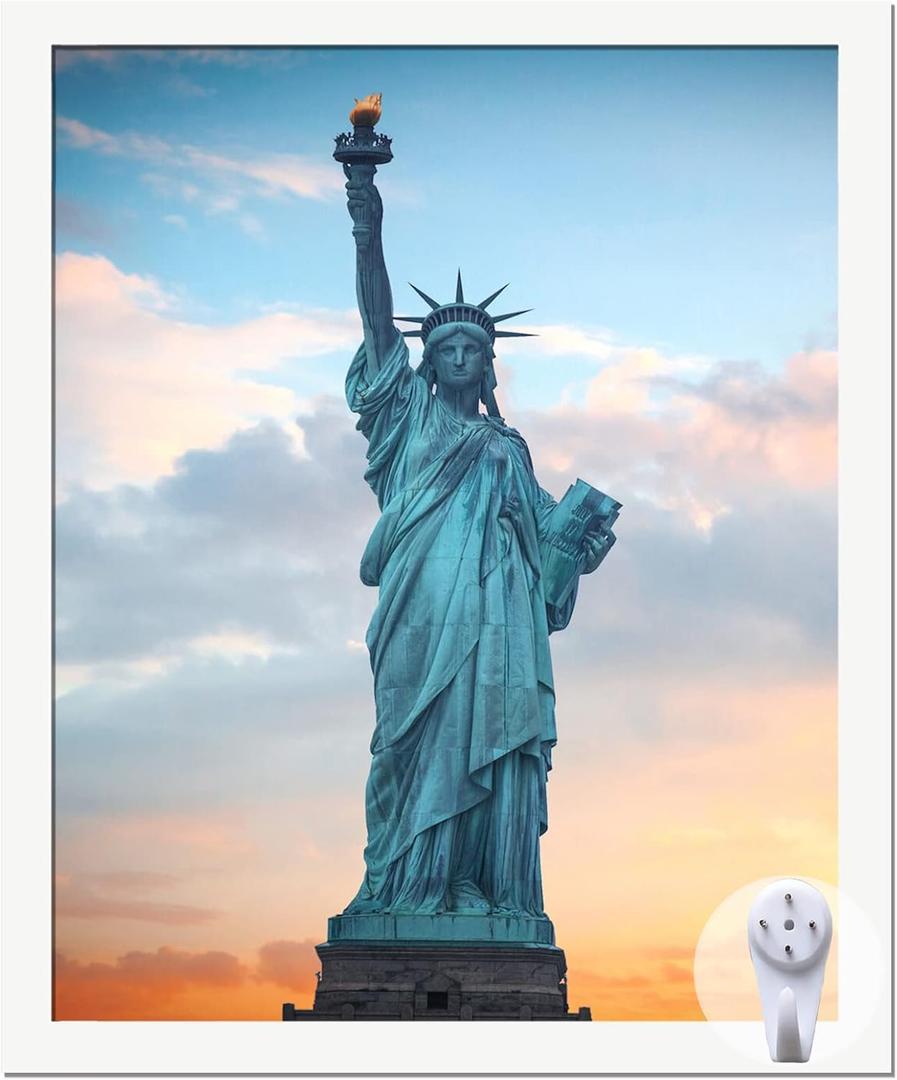 OMAIGAR 9x11 Picture Frame for 9by11 Poster Photo Canvas Certificate White High Transparent Photo Frame Wall Desktop Horizontal Vertical 9 x 11