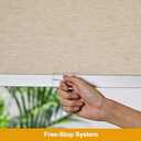 Persilux Free-Stop Cordless 100% Blackout Roller Blinds for Indoor Windows, Natural Woven Fabric UV Protection Privacy Thermal Insulated Roller Shades for Windows, Home, Office, Khaki 20" W x 72" H (20"W x 72"H, Khaki (100% Blackout))