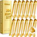 12 PCS Small Serving Tongs, 6" Mini Gold Sugar Tongs, Stainless steel Small Kitchen Tiny Food Tongs for Serving Food, Coffee Bar, Tea Party, Desserts Party and Ice Bucket