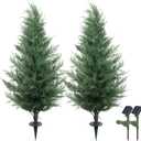 36" Artificial Cedar Topiary Tree for Outdoor,Cedar Trees with Lights Lifelike UV Protected Front Door Decor, 3ft Faux Pine Shrubs Plants for Front Door Porch Home Office Decor