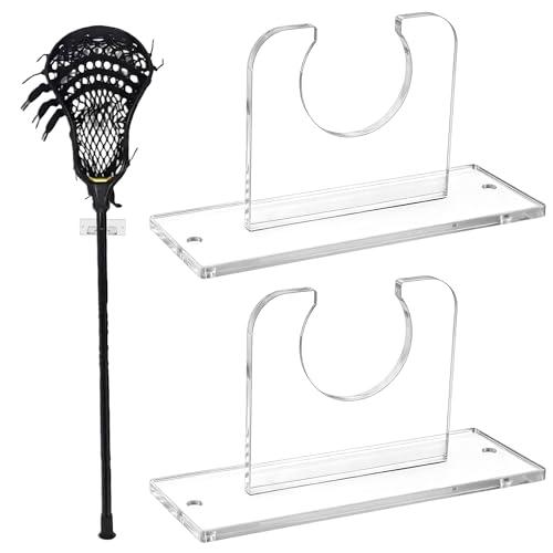 Legrape 2 Pack Lacrosse Stick Wall Mount, Acrylic Hockey Stick Wall Mount & Display Rack for Ice Hockey Sticks, Clear