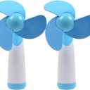 Ogrmar Mini Handheld Fan Personal Fan Battery Soft Foam Blades Powered for Home and Travel 2PC Blue (2)