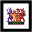 Trends International Gallery Pops Five Nights at Freddy's - Rockstar Group Wall Art Wall Poster, 12" x 12", Black Framed Version