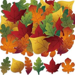 HunnmingRe 240 Pcs Thanksgiving Felt Leaves for Crafts Gradient Multicolor DIY Felt Fall Leaves Indoor Scene Autumn Decoration Thanksgiving Event