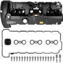 N52 Engine Valve Cover Kit Compatible with 128i 323i 328i 528i X5 X3 Z4 125i 130i 525i 530i 2.5L 3.0L with Oil Filler Cap and Gasket and Bolts Replace 11127552281
