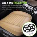 Wuyaoyao Car Seat Bottom Cover, Anti-Slip Leather Car Front Seat Cushion Pad, Full Wrap Bottom Auto Seat Protector with Pocket, Universal Front Seat Cover Cushion Mat for Most Vehicles (Beige)