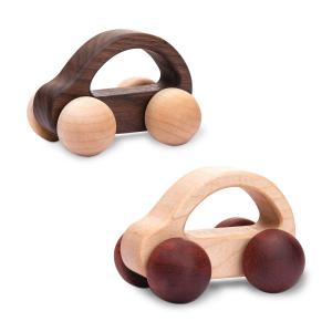 Organic Baby Push Car Wooden Toys 2pc Wood Car and Fine Movement Development and Infant Grasping Montessori Toys (Pmz104402+03-2p)