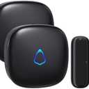 METAK Wireless Door Chime, Door Open Contact Sensor Alarm with 500 FT Range, 58 Chimes and 5 Volume Levels for Business/Store/Home/Office When Entering, 1 Transmitter + 2 Plug-in Receiver (Black)