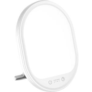UV-Free 10000 Lux Daylight Lamp - Touch Control with 3 Brightness Levels & 4 Timer Functions, Large Surface & Rotatable Stand for Home/Office (White)