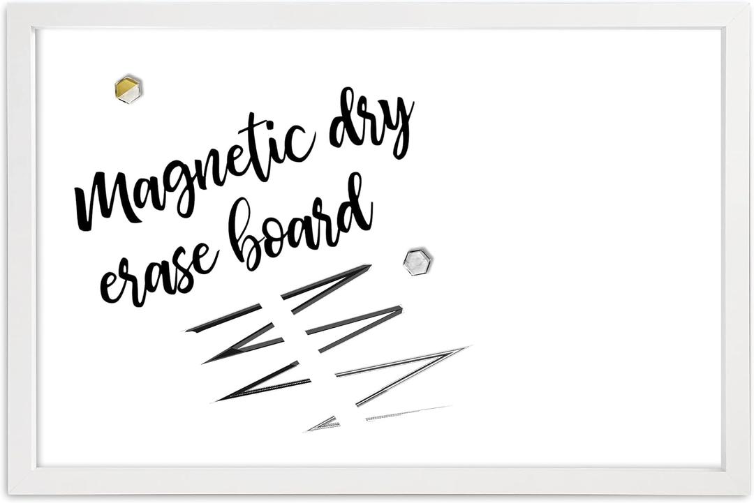 Loddie Doddie Magnetic Dry Erase White Board - 24 x 36 in White Frame - Built-in Tray & Dry Erase Board for Wall - Stain-Resistant Surface - Vertical & Horizontal Mounting on Magnetic Wall