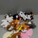 12 Set Mini Plush Toy Stuffed Animals Adopt a Dog Set with 12 Stuffed Dogs 12 Kraft Paper Boxes 12 Birthday Hats for Boys and Girls Animal Theme Birthday Party Favors(Brown)