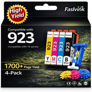 923 Ink Cartridges for HP Printers Compatible for HP 923 Ink Cartridges Works with HP OfficeJet Pro 8130e 8125e 8120e 8135e 8138e 8139e Printers (Black Cyan Magenta Yellow, 923 Ink Without Chip)