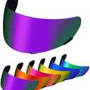 PSLER Qualifier Visor- Qualifier Helmet Visor Motorcycle Face Shield Accessories Replacement for Bell Qualifier/Star/Vortex/RS-1/Revolver,Deep Purple