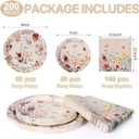 200pcs Floral Paper Plates Napkins Set,50set Disposable Wildflower Plate and Napkin for Spring Party,Bridal Shower,Wedding,Baby Shower,Birthday,Easter and Mothers Day Decorations