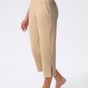 Capri Pants for Women Wide Leg Yoga Capris with Pockets Stretch High Waist Crop Pants Loose Travel (XL)