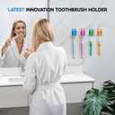 Toothbrush Holders for BathroomsUpgrade Single Slot Design Toothbrush Holder Wall Mounted with Cover Moisture-Proof and Dust-Proof Toothbrush Storage Organizer for Shower Family and Travel 4PCS