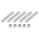 uxcell 3/8"-16 Fully All Threaded Rod, 5 Pcs 304 Stainless Steel Long Threaded Screw 2.4" Length Right Hand Threads for Furniture Mounting Assembly Fastening