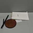 Wooden Paper Towel Holder Countertop - Kitchen Paper Towel Holder Stainless Steel with Real Wood Base, Farmhouse Paper Towel Roll Dispenser Fits Standard and Jumbo Size Paper Towels.