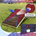Electronic Cornhole Board Set 3x2ft, Automatic Scoring Corn Hole Games for Adults & Kids, Wooden Portable Cornhole Set with 8 Bean Bags & Carrying Bag for Outdoor, Tailgate, Party