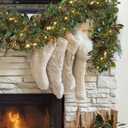 Christmas Garland with Lights, 7.5ft Greenery Pine Garland/Red Berry Garlands, Prelit Garland for Mantle Fireplace Outdoor Thanksgiving Xmas Holiday Decorations (Olive Leaf)