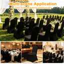 50PCS Black Chair Covers, Wrinkle Resistant, Elastic Stretch and Washable, Stretch Polyester Spandex Slipcovers Folding Chair Covers for Party, Wedding, Dining, Banquet, Event