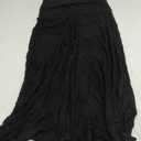Urban CoCo Women's Fold-Over Flare Long Maxi Skirt (Black,XL)