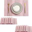 Leetaltree Misty Rose Placemats Set of 12 - Heat Resistant Non-Slip Place mats for Dining Table, Washable Durable PVC Vinyl Woven Table Mats Misty Rose, 12