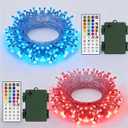 Solhice 2 Pack 16ft Battery Operated Christmas Lights Color Changing with Remote, Each 40 LEDs Mini Fairy Light, Twinkle String Lights for Outdoor Indoor Bedroom Garden Decor