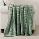 WDCOZY Chunky Cable Knit Throw Blanket Super Soft Warm Knitted Throw Blanket for Couch, Sofa, Chair, Bed Lightweight Breathable Cozy Comfortable Home Decorative Sage Green 50x60 Inches