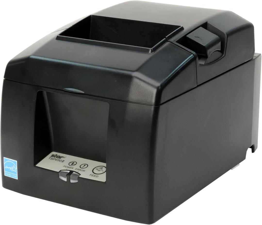 Star Micronics TSP654IIU USB Thermal Receipt Printer with Auto-Cutter and External Power Supply - Gray