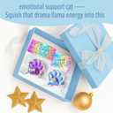 2PCS 4 " Large Cat Paw Taba Squishy Toy,Cat Paw Fidget Toy for Stress Relief, Fluffy Cat paw Sensory Fidget Toy, Handmade Taba Soft Big Cat Paw Silicone Squeeze Toy(Blue+Purple)