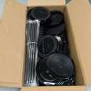 30 Pack Halloween Black Plastic Cups with Lids and Straws, 24 oz Disposable Plastic Tumblers Iced Coffee Cups Travel Mug Cup for Juices Birthday Bachelorette Party Wedding (Black,24 oz)