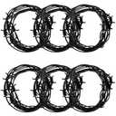 49 Foot Black Fake Rusted Barbed Wire Decoration 6 Pcs Halloween Plastic Faux Barb Wire Decoration Prop Western Decor Rusty Western Party Decorations Cowboy Decor for Cowboy Halloween Party Decor