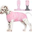 FUAMEY Recovery Suit for Dogs After Surgery,Soft Breathable Dog Bodysuit E-Collar & Cone Alternative Surgical Suit,Male Female Dog Neuter Spay Suits Anti Licking Wounds Onesie Pink Tie Dye S (S (Back:11.4-13.4'', Weight:7-15 LB))